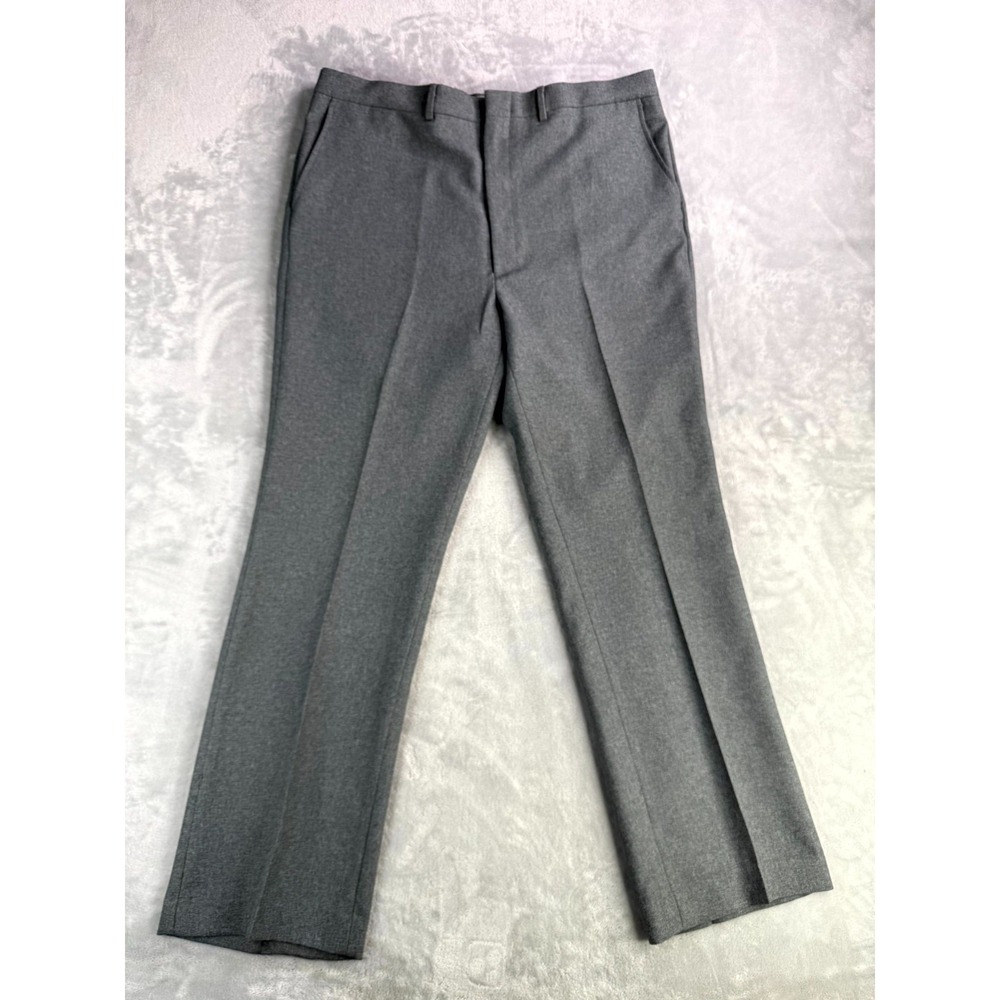 Vintage Sears Perma Prest Flexslax Full Fit Dress Pants Mens 40x32 Gray Straight